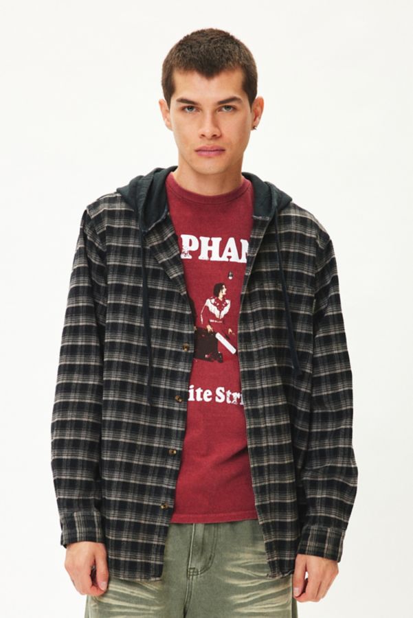 Slide View: 3: Urban Renewal Remade Hooded Heavy Flannel Long Sleeve Shirt