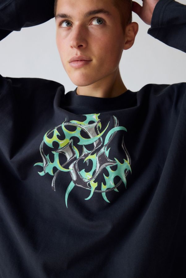 Slide View: 4: UO Crypto Graphic Long Sleeve Tee