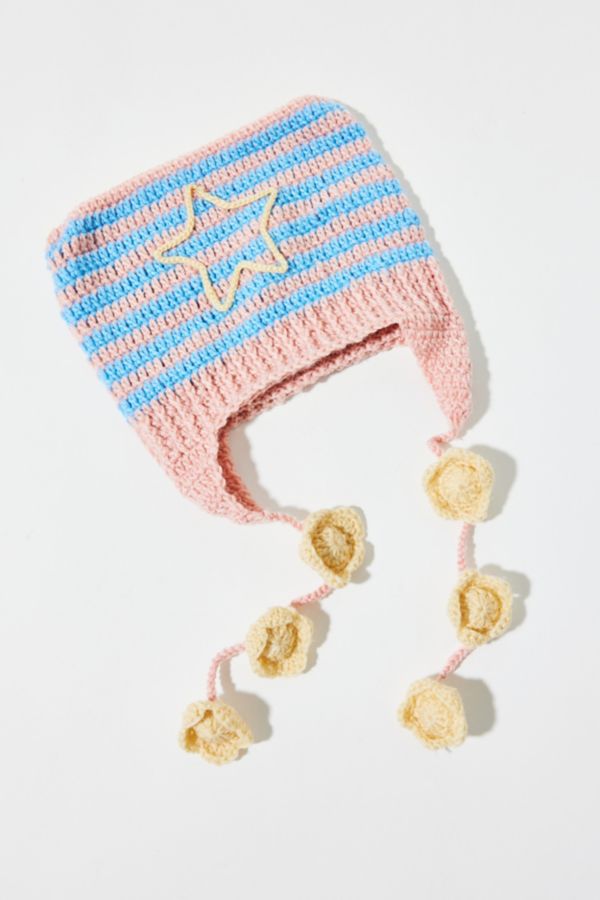 Slide View: 2: Mylo Striped Star Beanie