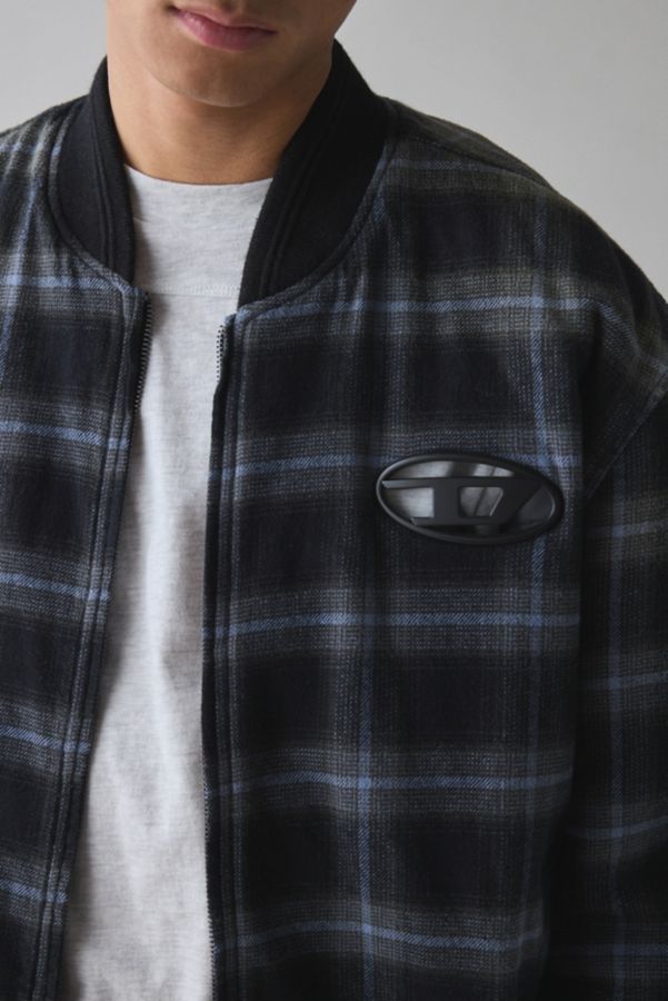 Slide View: 4: Diesel J-Saint Plaid Bomber Jacket