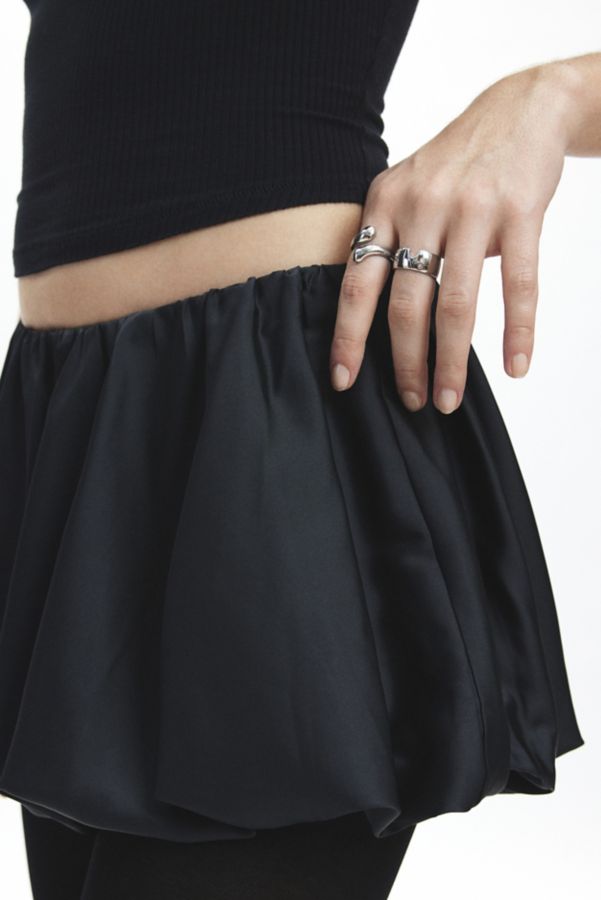 Slide View: 3: Kimchi Blue Bailey Satin Bubble Hem Micro Skort