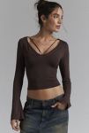 Thumbnail View 4: Silence + Noise Kaia Strappy V-Neck Long Sleeve Top