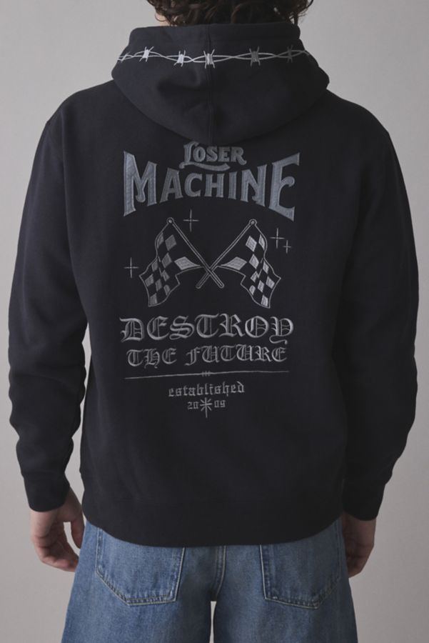 Slide View: 1: Loser Machine Barbed Wire Oversized Hoodie Sweatshirt