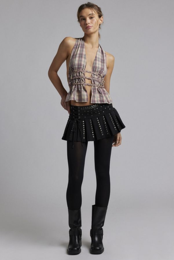 Slide View: 2: Jaded London Checked Out Backless Halter Top