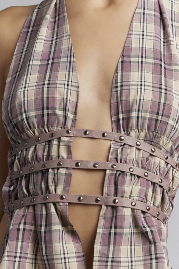 Slide View: 3: Jaded London Checked Out Backless Halter Top