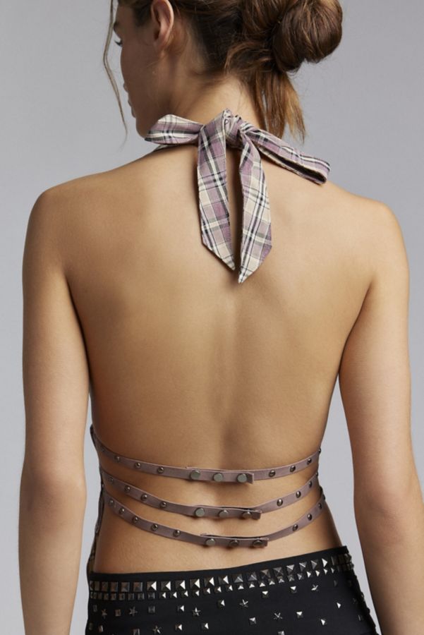 Slide View: 4: Jaded London Checked Out Backless Halter Top