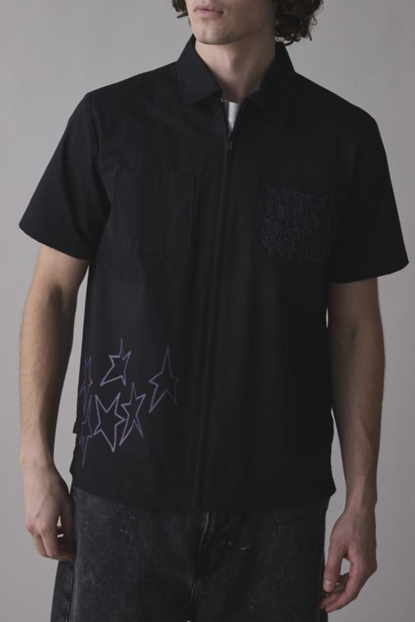 Slide View: 1: Dark Seas Nelson Graphic Print Woven Short Sleeve Shirt