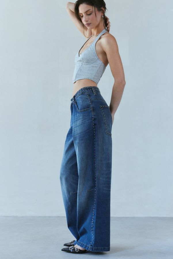 Slide View: 1: Jaded London Colossus Studded Baggy Jean