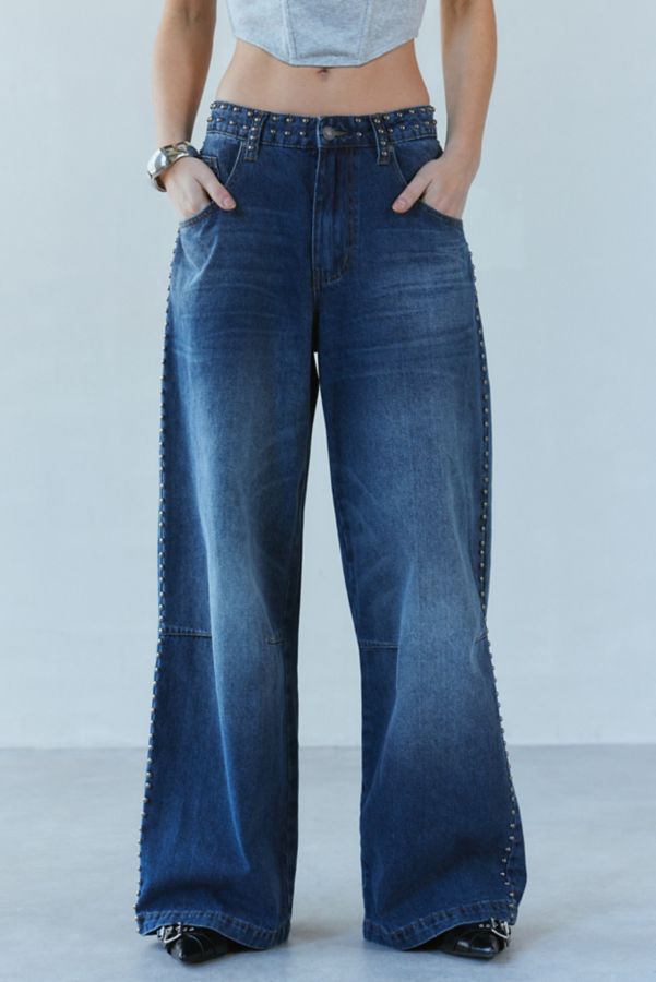 Slide View: 2: Jaded London Colossus Studded Baggy Jean