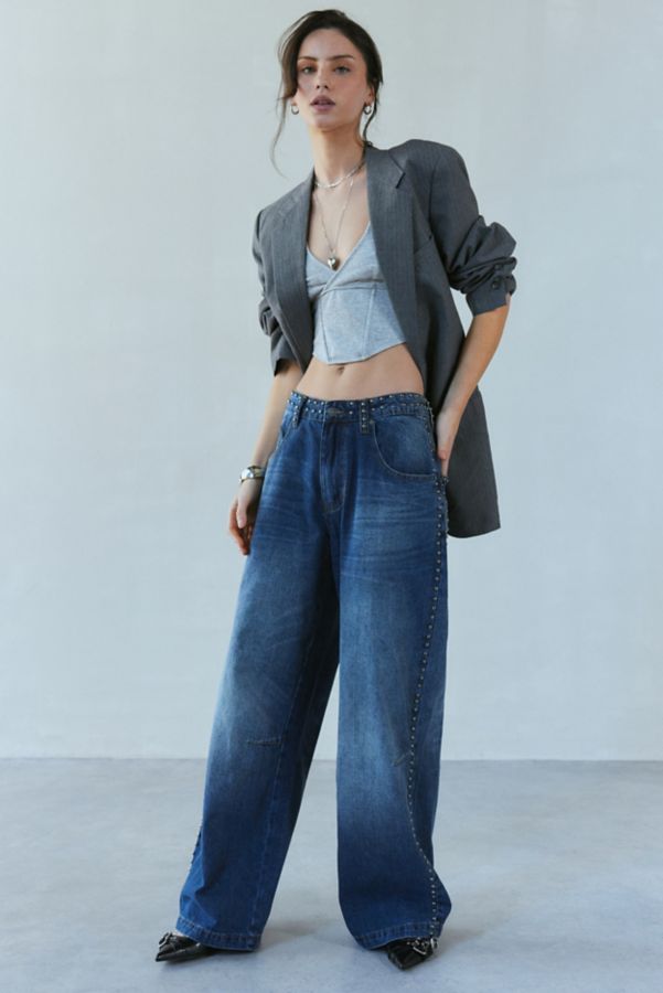 Slide View: 3: Jaded London Colossus Studded Baggy Jean