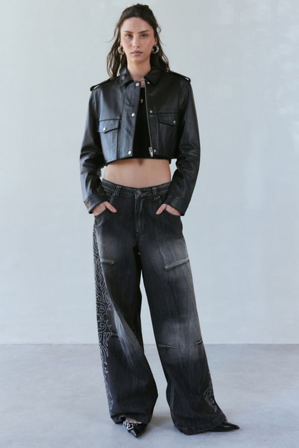 Slide View: 1: Jaded London Diamante Western Colossus Baggy Jean