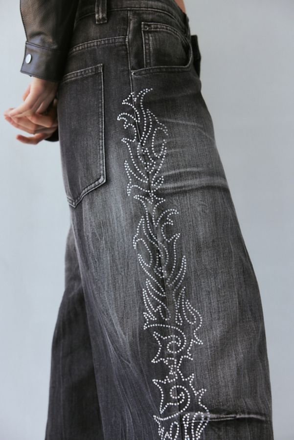 Slide View: 3: Jaded London Diamante Western Colossus Baggy Jean