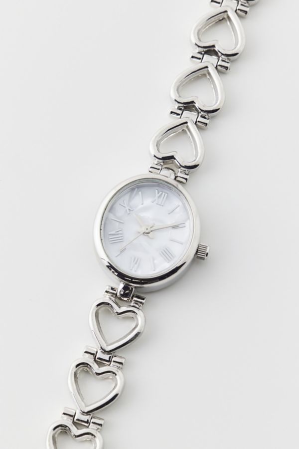 Slide View: 2: Oval Heart Chain Watch