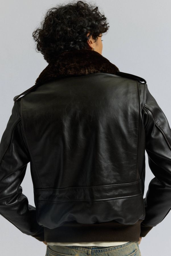 Slide View: 2: Schott A-2 Naked Cowhide Leather Jacket