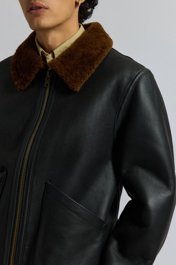 Slide View: 4: Schott B-6 Sheepskin Collar Jacket