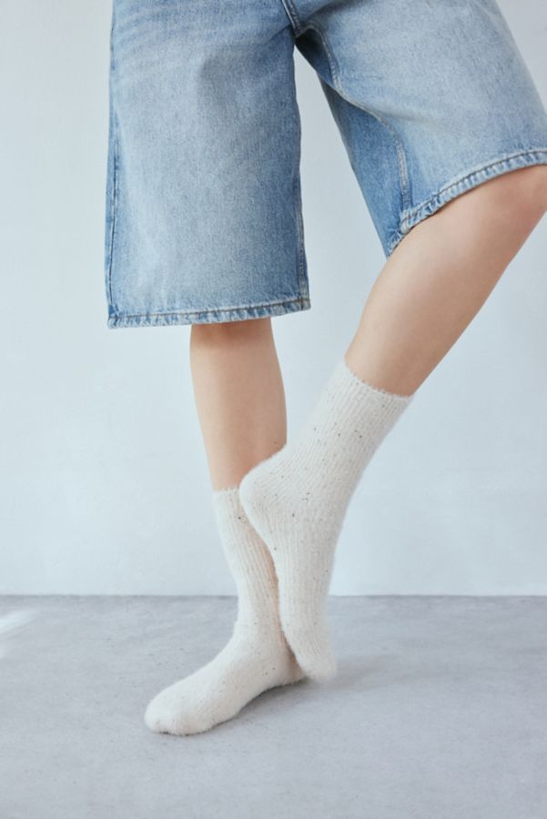 Slide View: 2: Cozy Eyelash Knit Crew Sock