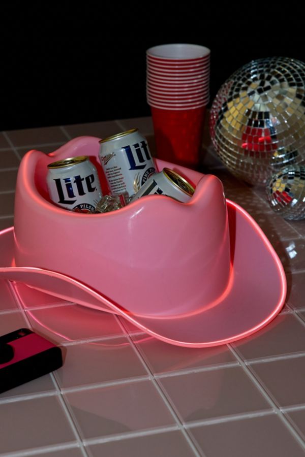 Slide View: 1: LED Cowboy Hat Ice Bucket