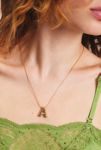 Thumbnail View 1: 14k Gold Plated Bubble Initial Charm Necklace