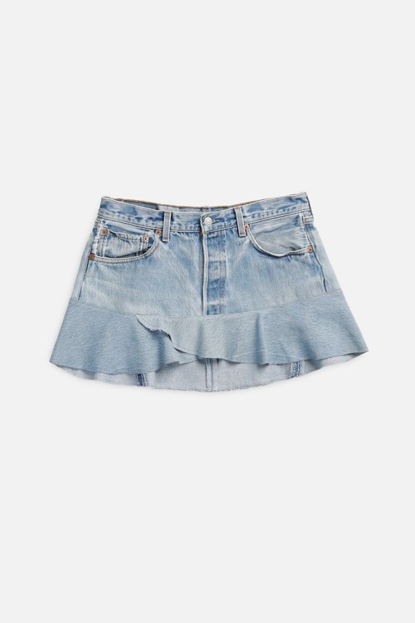 Slide View: 1: Rework Denim Flounce Skirt 005