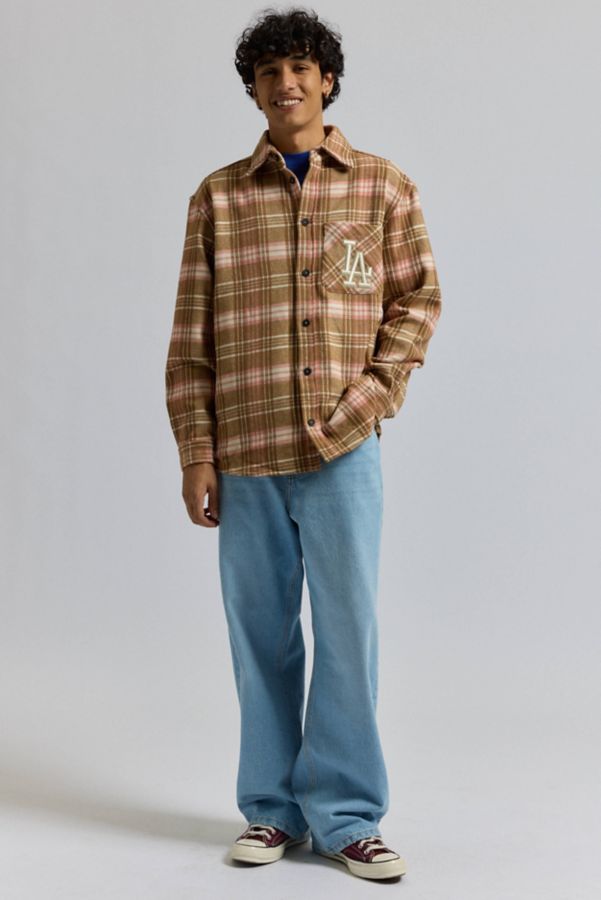 Slide View: 3: Pro Standard Los Angeles Dodgers Long Sleeve Flannel Shirt