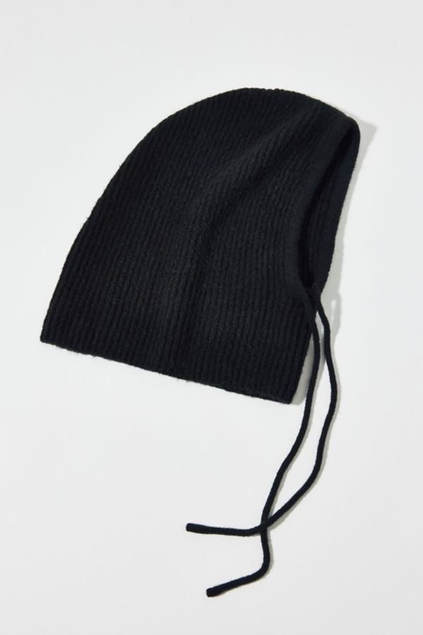 Slide View: 2: Ribbed Knit Hooded Balaclava