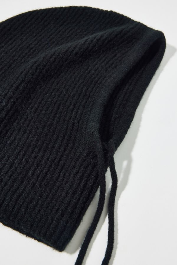 Slide View: 3: Ribbed Knit Hooded Balaclava