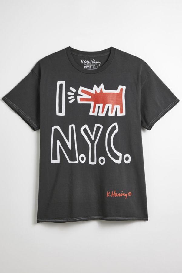 Slide View: 1: T-shirt graphique d'art Keith Haring Bark NYC