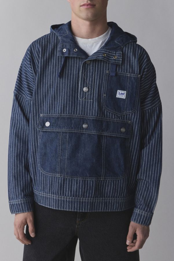 Slide View: 1: Lee Railroad Stripe Denim Anorak Jacket