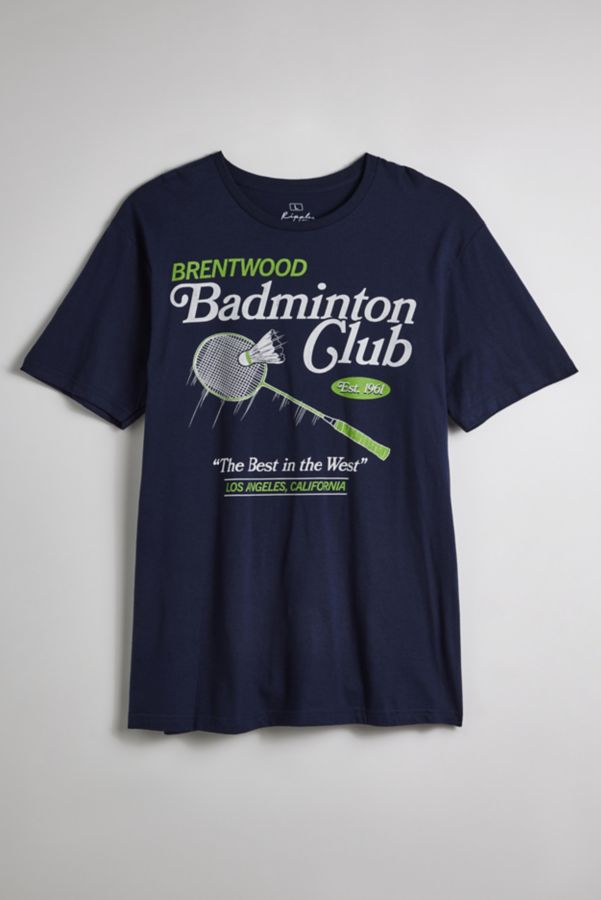 Slide View: 1: T-shirt Graphique en Coton Club de Badminton