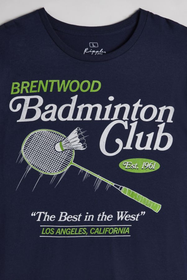 Slide View: 2: T-shirt Graphique en Coton Club de Badminton