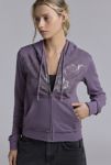 Thumbnail View 1: Silence + Noise Avril Purple Heart Graphic Zip-Up Hoodie Sweatshirt