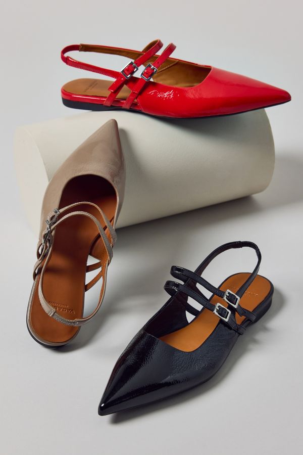 Slide View: 4: Vagabond Shoemakers Hermine Patent Leather Slingback Flat