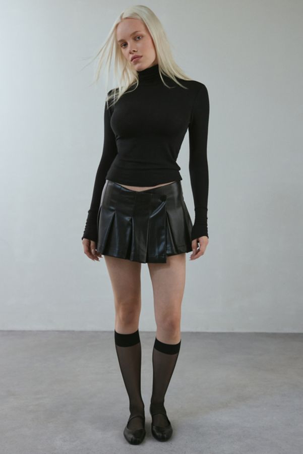 Slide View: 2: BDG Study Buddy Faux Leather Mini Skort