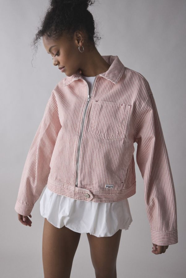 Slide View: 2: BDG Yuri Striped Canvas Bomber Jacket