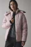 Thumbnail View 1: The Very Warm Pink Gingham Check Hooded Puffer Coat