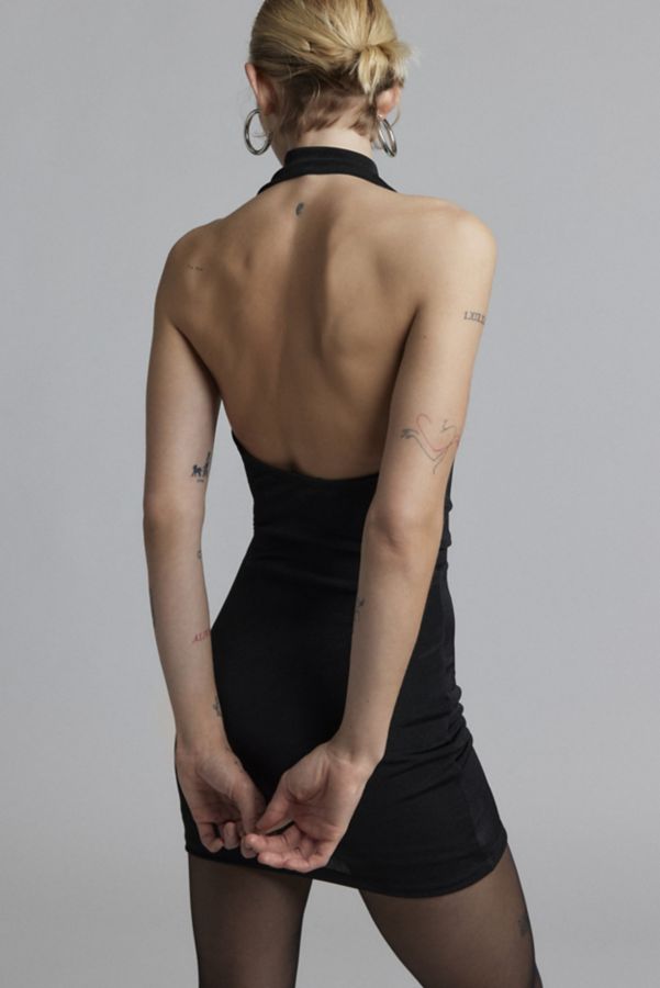 Slide View: 3: Silence + Noise Antonia Plunging Halter Mini Dress