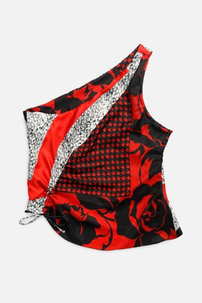 Rework Silk Scarf Ruche Tank