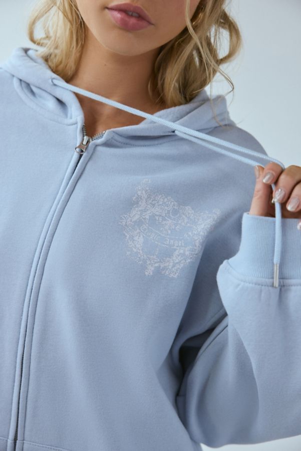 Slide View: 2: Silence + Noise Wings Graphic Oversized Zip-Up Hoodie Sweatshirt