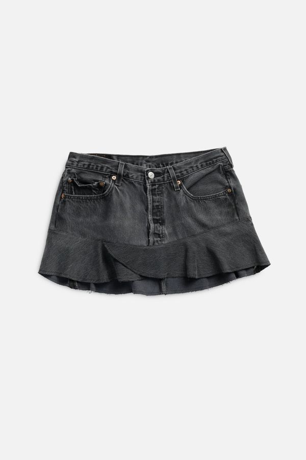 Slide View: 1: Rework Denim Flounce Skirt 016