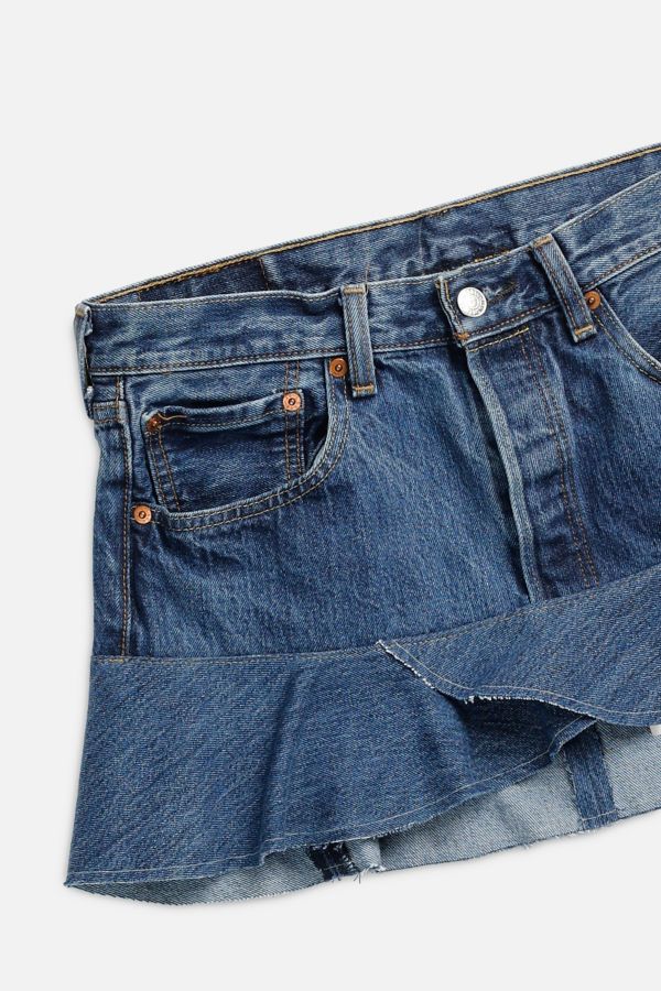 Slide View: 3: Rework Denim Flounce Skirt 021