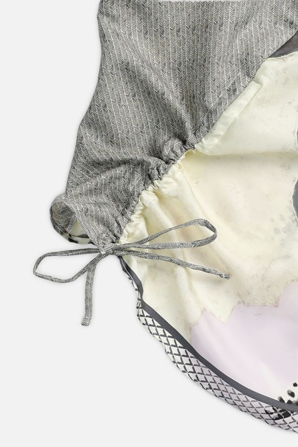 Slide View: 3: Rework Silk Scarf Ruche Tank 029