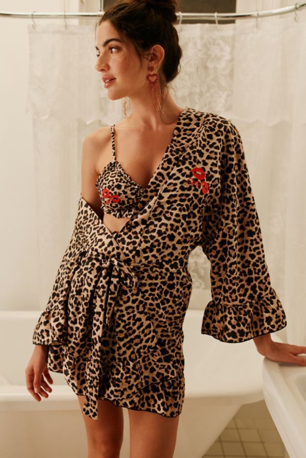 Slide View: 1: Out From Under X Wild Lovers Rose Ruffle Satin Robe