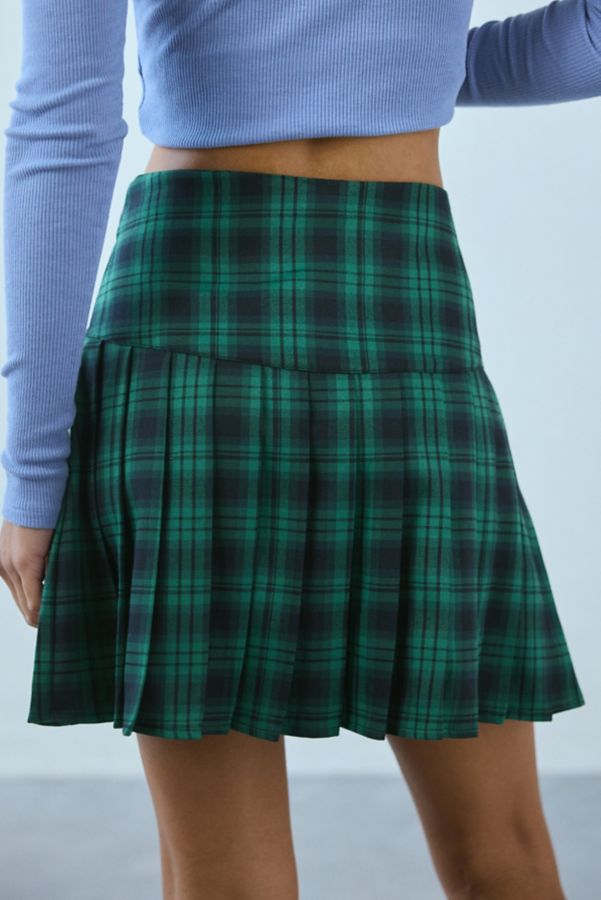 Slide View: 3: Neon Rose Macy Plaid Tartan Pleated Mini Skirt