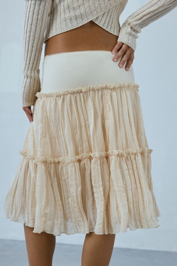 Slide View: 2: Motel Anahita Tiered Chiffon Midi Skirt