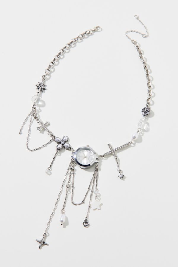 Slide View: 1: Scarlett Watch Charm Necklace