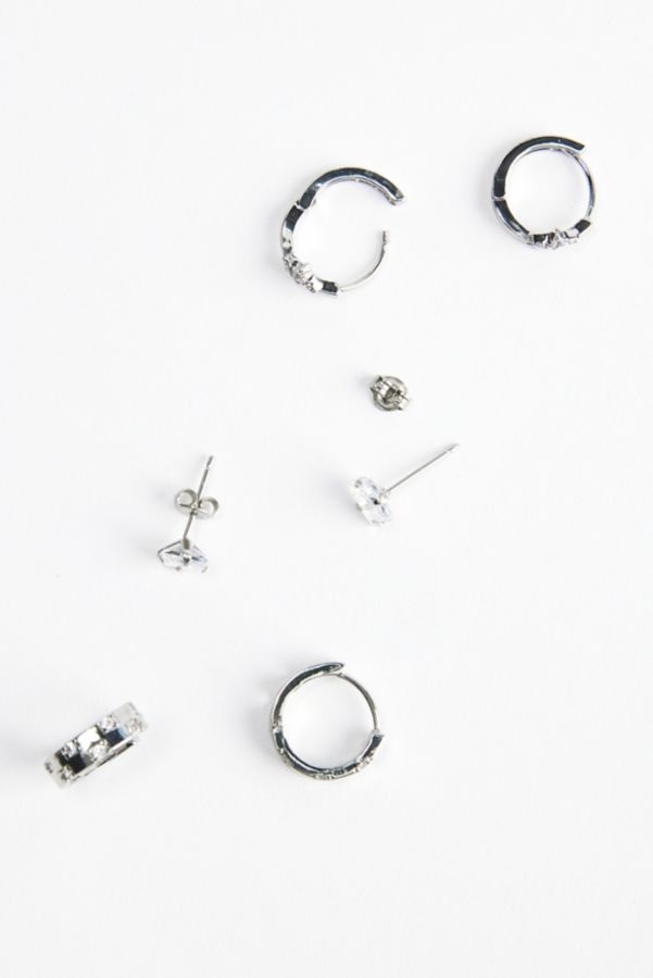 Slide View: 1: Iced Hoop Earring Set