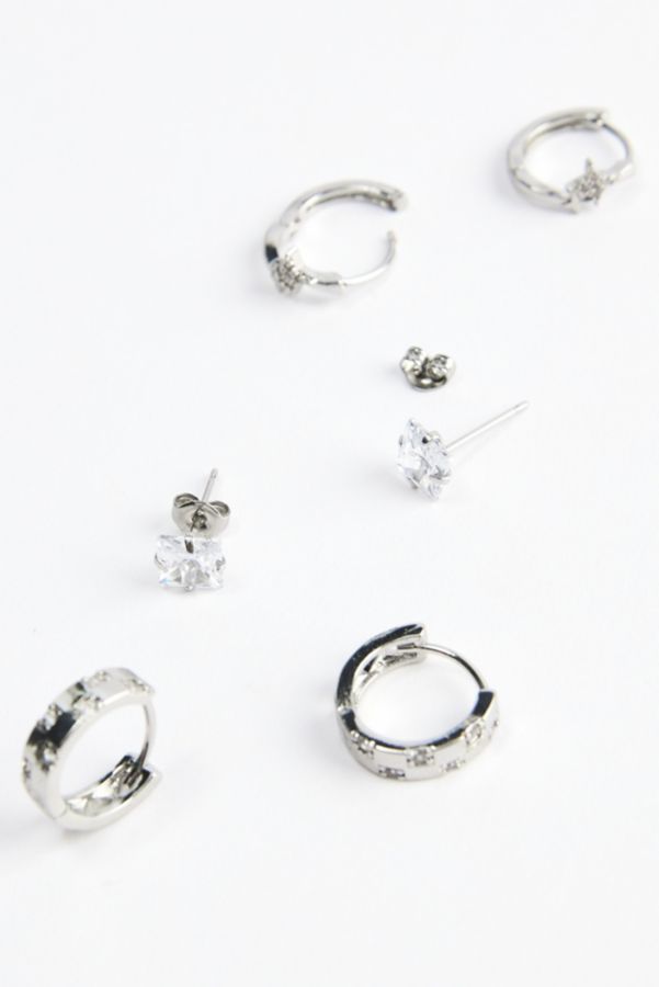 Slide View: 2: Iced Hoop Earring Set