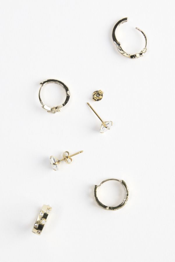 Slide View: 1: Iced Hoop Earring Set