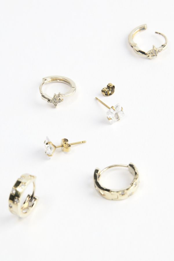 Slide View: 2: Iced Hoop Earring Set