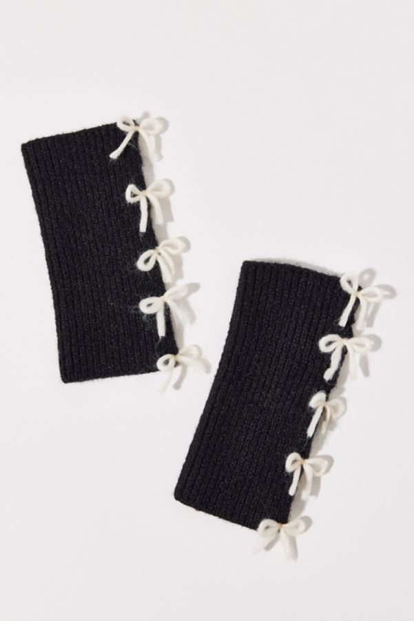 Slide View: 2: Bow Deco Handwarmer Fingerless Glove